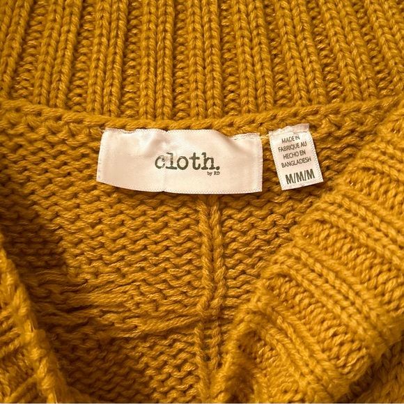 Cloth by rd Mustard Yellow Cable Knit Sweater - Picture 3 of 5